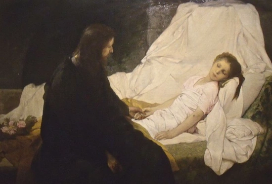 Jesus raises Jairus's daughter.