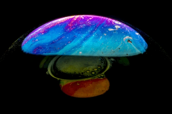 This is single light soap bubble photograph taken under macro photography with Canon 6D and Tokina 100 f/2.8 Macro lens.